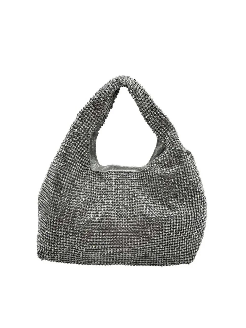 I.N.C. International Concepts Silver Mesh Crystal Hobo Bag